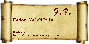 Fedor Valéria névjegykártya